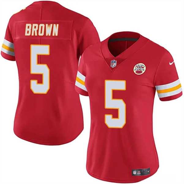 Women%27s Kansas City Chiefs #5 Hollywood Brown Red Vapor Untouchable Limited Stitched Jersey Dzhi->women nfl jersey->Women Jersey
